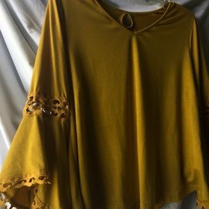 Mustard yellow flowy top by Shein